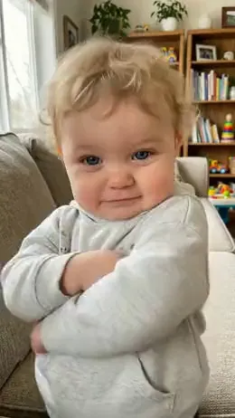 video de baile de bebé ia, animación divertida de bebé bailando, baile hip hop de niño tierno, transformación IA de foto a video